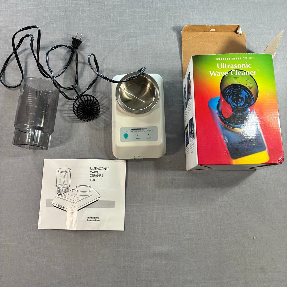 Sharper Image Ultrasonic Wave Cleaner SI411 Tested Works Missing Lid Box